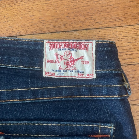 VTG Authentic True Religion Women’s Joey Flare Jeans 27x31 Denim Embroidered USA - Picture 8 of 8